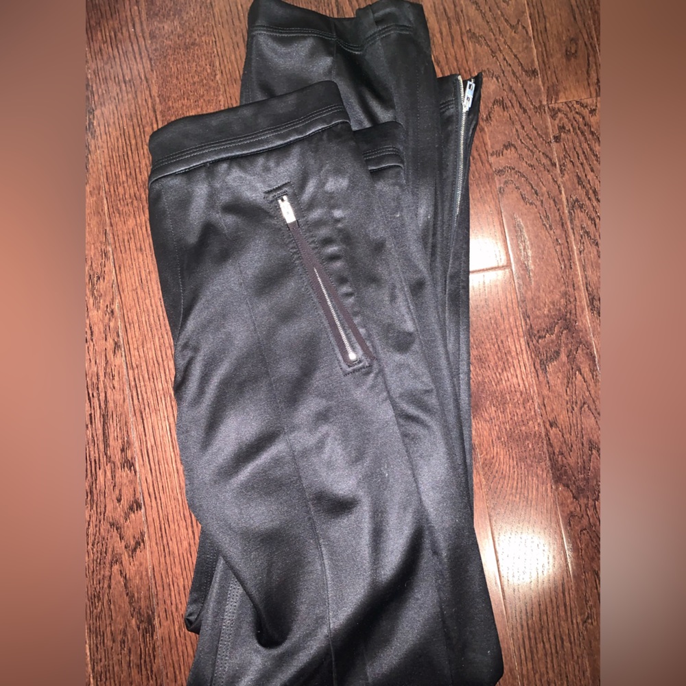 Rag and bone shinny black dress pant with zippers